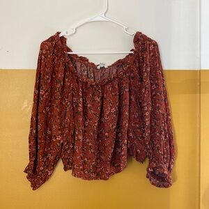 American Eagle, Off the Shoulder, Flowy Crop Top